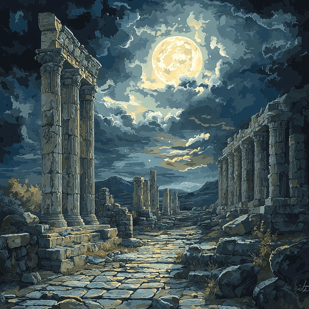 Neo-Gothic Style Inspired Neo-Gothic Moonlit Ruins Paint By Numbers