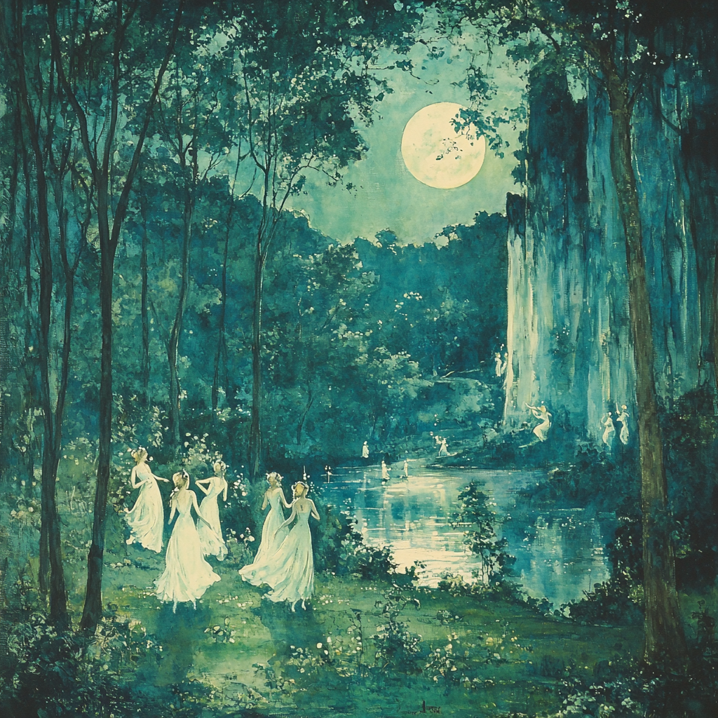 John William Waterhouse Inspired Mythical Forest Glade Paint By Numbers Art