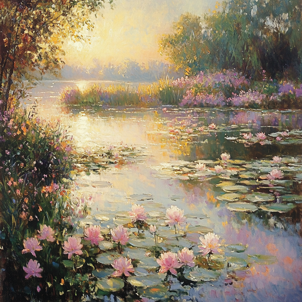Monet Inspired Garden At Sunrise Painting by numbers kit