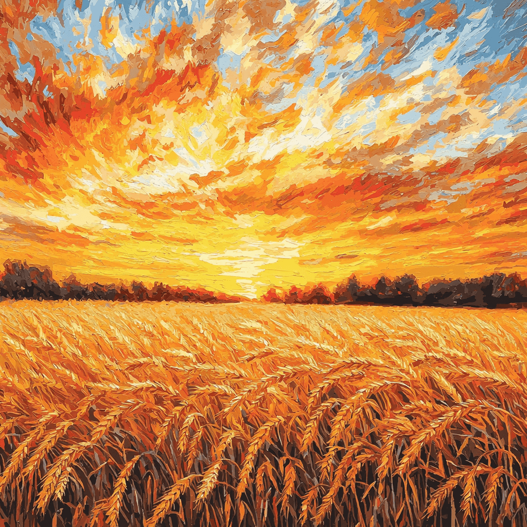 Vincent Van Gogh Inspired Golden Meadow Painting Number Kit