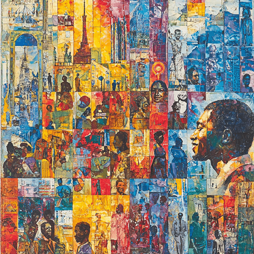 Romare Bearden Inspired Mosaic Of Cultures DIY Paint By Numbers