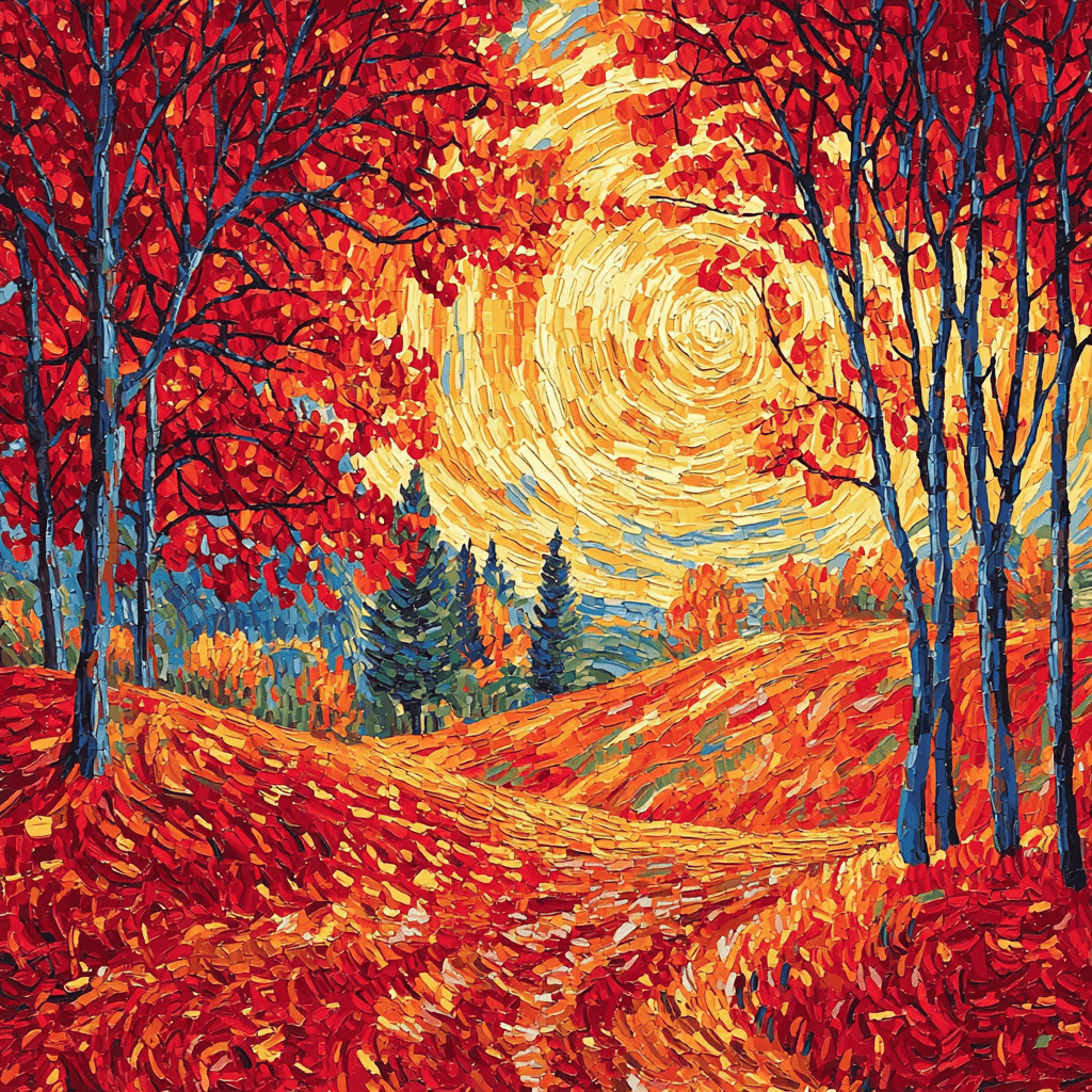 Vincent Van Gogh Inspired Van Gogh's Autumn Grove Paint By Numbers
