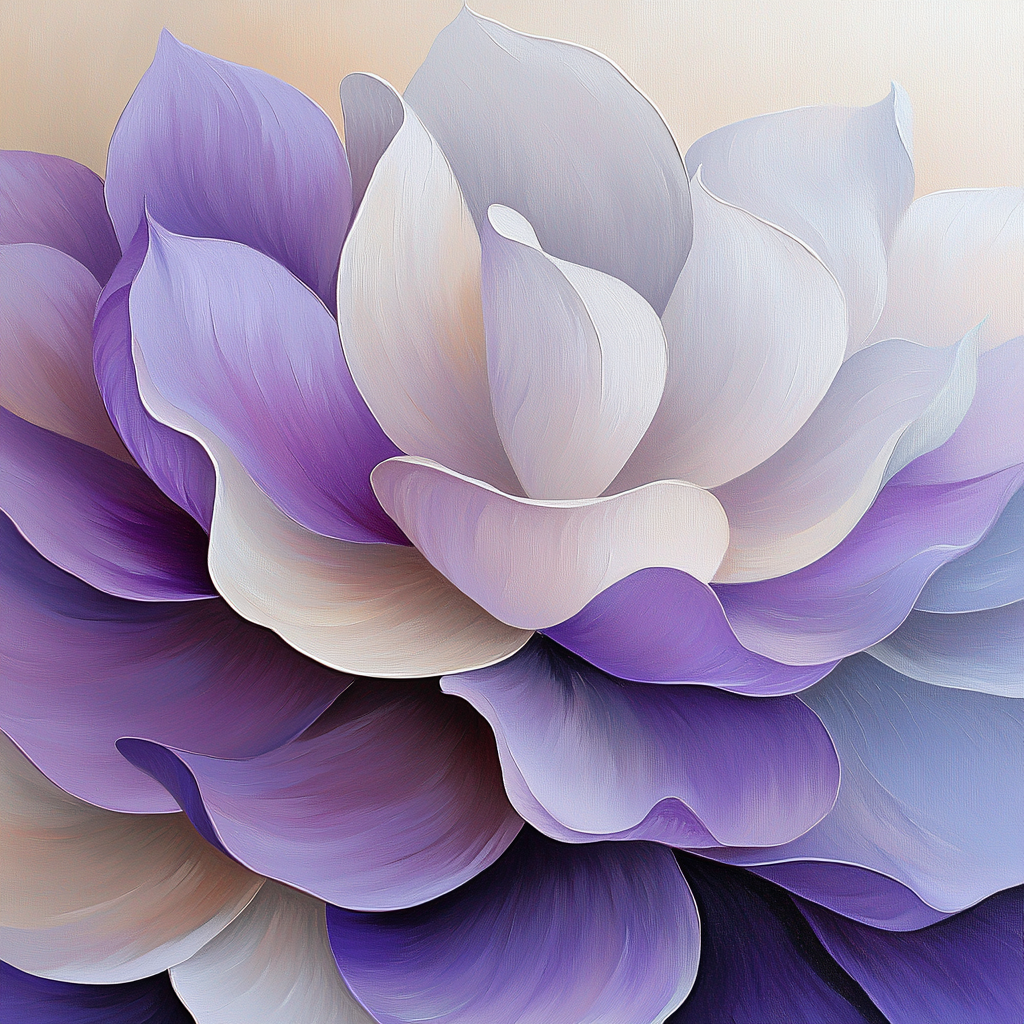 Georgia O Keeffe Inspired Lavender Bloom Abstraction Painting by numbers kit