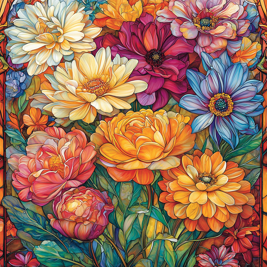 Alphonse Mucha Inspired The Flow Of Seasons Paint By Numbers Kits