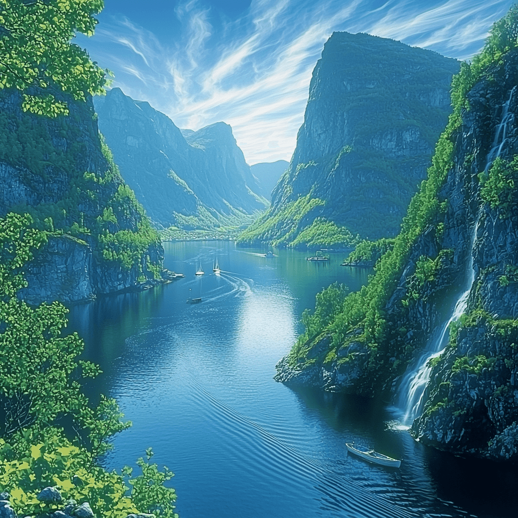 Fjord Cruise In Norway Numbered Painting Kits