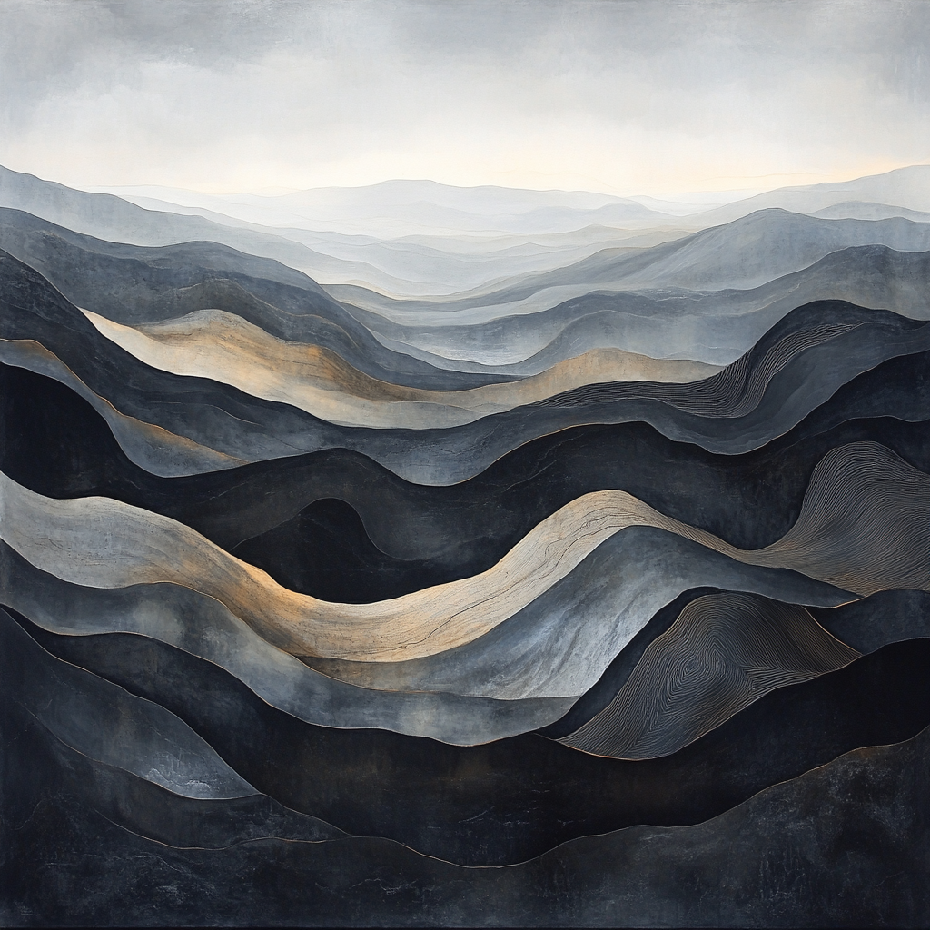 Leonardo Da Vinci Inspired Mountain Crustal Folds DIY paint by numbers