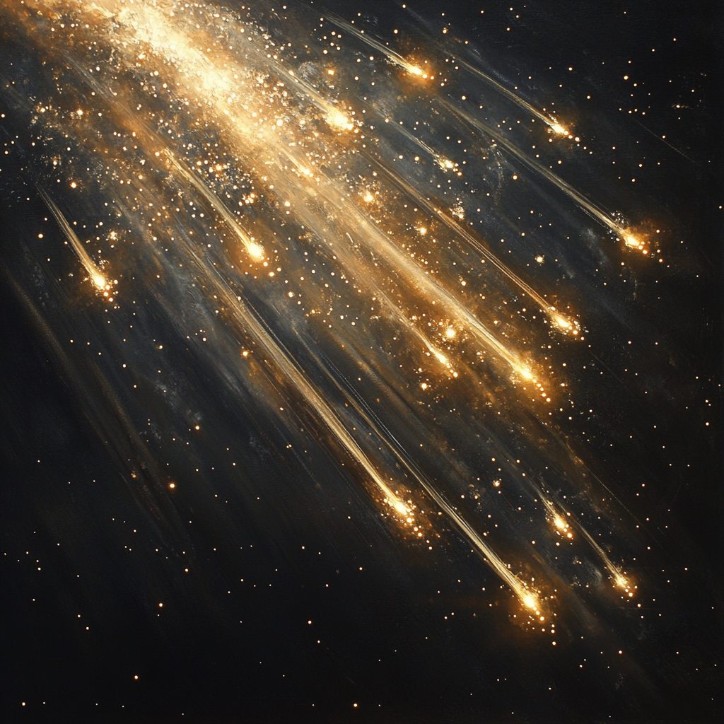 Caravaggio Inspired Meteor Shower Symphony paint by color