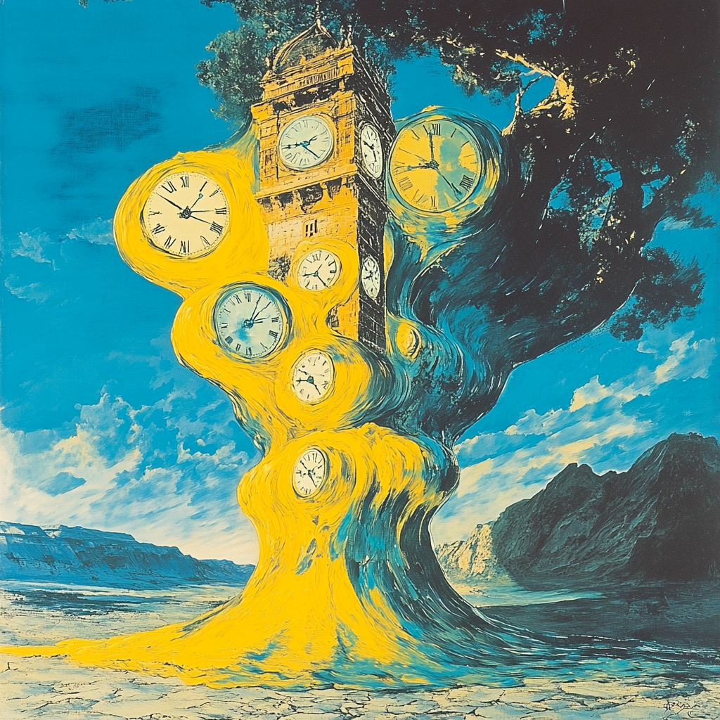 Salvador Dali Inspired Clock Tower paint by numbers