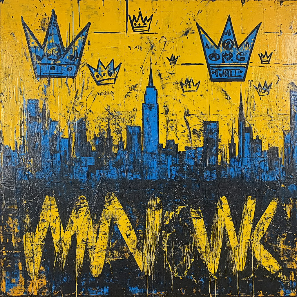 Jean-Michel Basquiat Inspired Echoes Of The Urban Sky paint by number