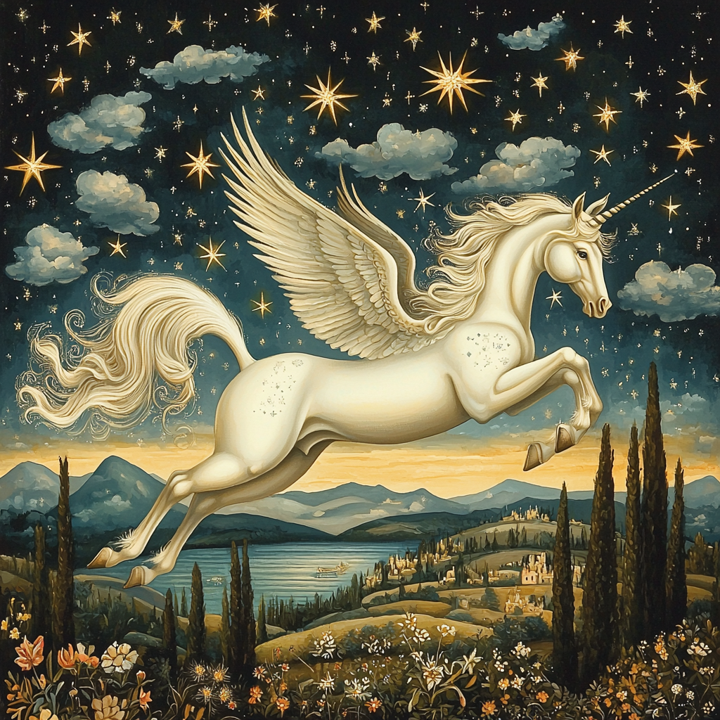 Sandro Botticelli Inspired Dream Of Pegasus Painting By Numbers Kit