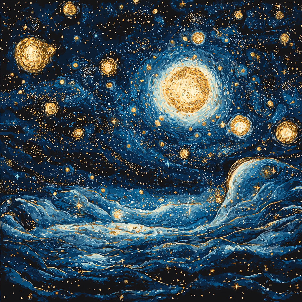 Gustav Klimt Inspired Astral Elegance Numbered Painting Kits