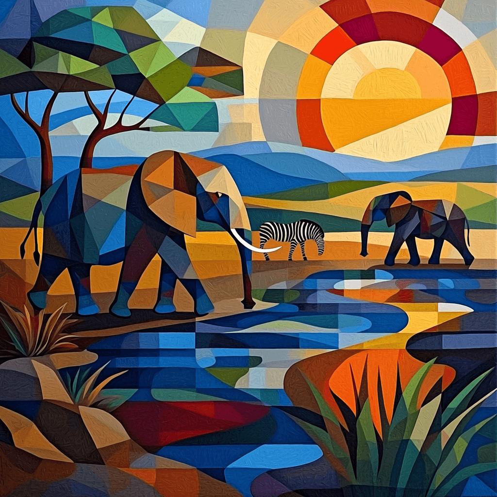 Pablo Picasso Inspired Wild Serengeti Paint By Numbers Art