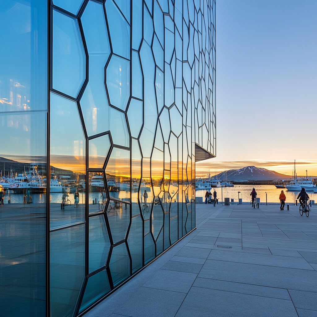 Harpa Concert Hall Facade Reykjavik Iceland Number painting
