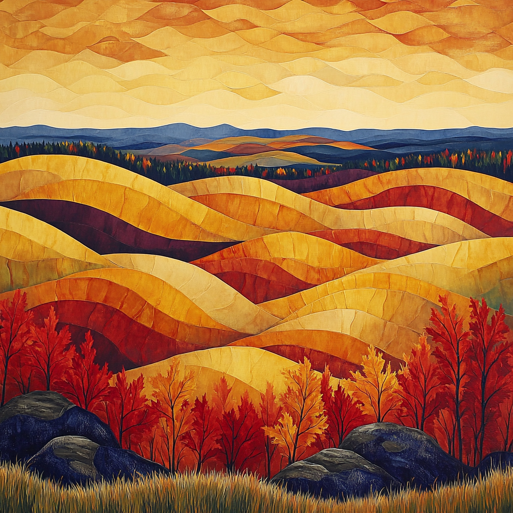 A.Y. Jackson Inspired Algoma Autumn Panorama paint by color