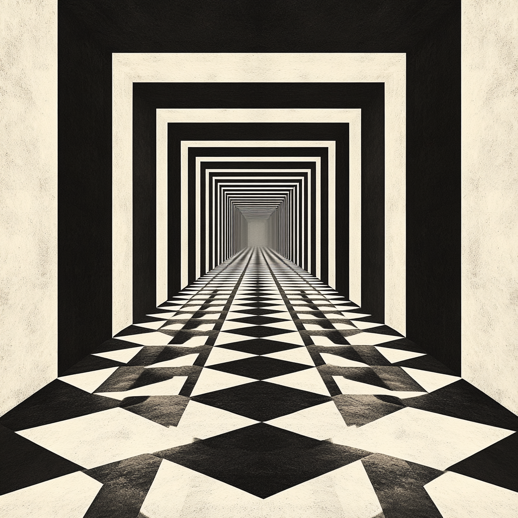 M.C. Escher Inspired Infinite Hexagonal Cascade painting number kit