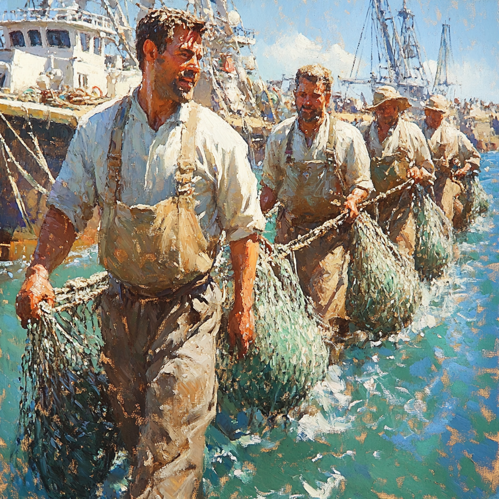 Gustave Courbet Inspired Fishermens Return Numbered painting kits