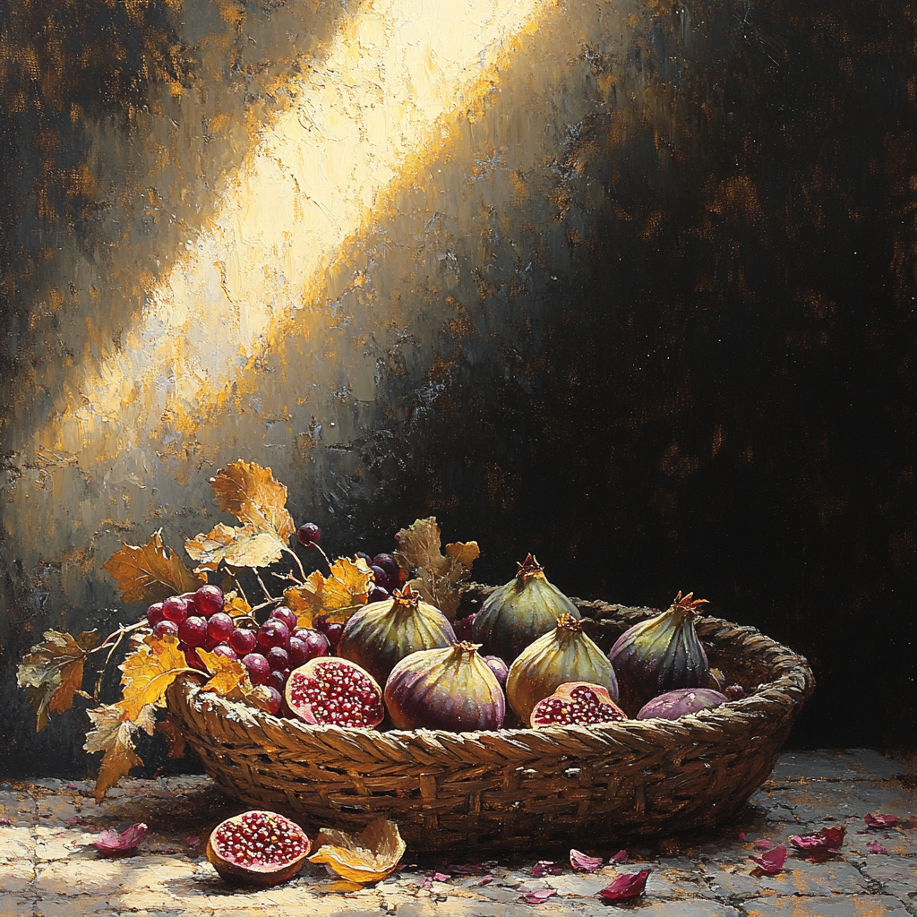 Caravaggio Inspired Dramatic Decay Basket Composition painting number kit