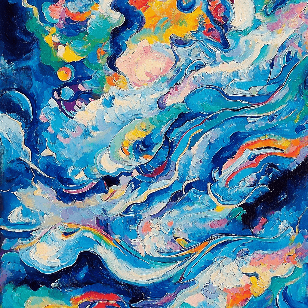 Wassily Kandinsky Inspired Dreamy Abstract Waves Numbered Painting Kits