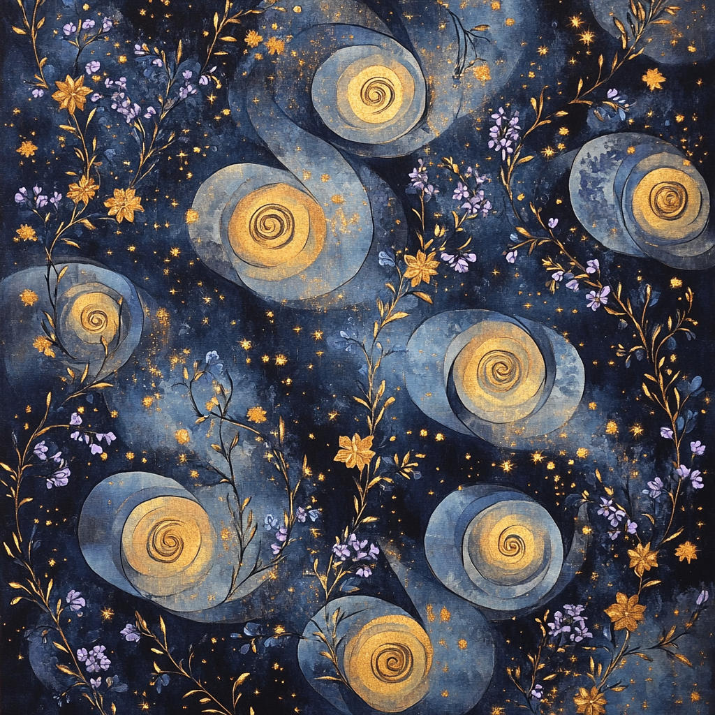 Gustav Klimt Inspired Midnight Tapestry Numbered painting kits