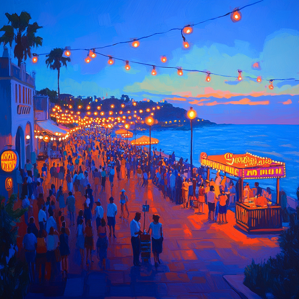 Boardwalk Concert Night Tel Aviv Israel Painting by numbers kit