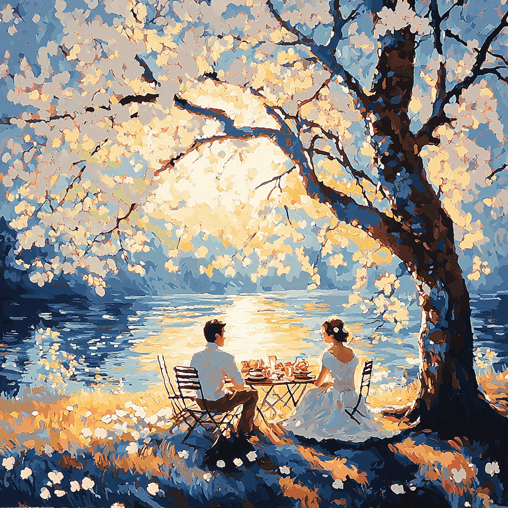 Claude Monet Inspired Under The Cherry Tree Number Painting