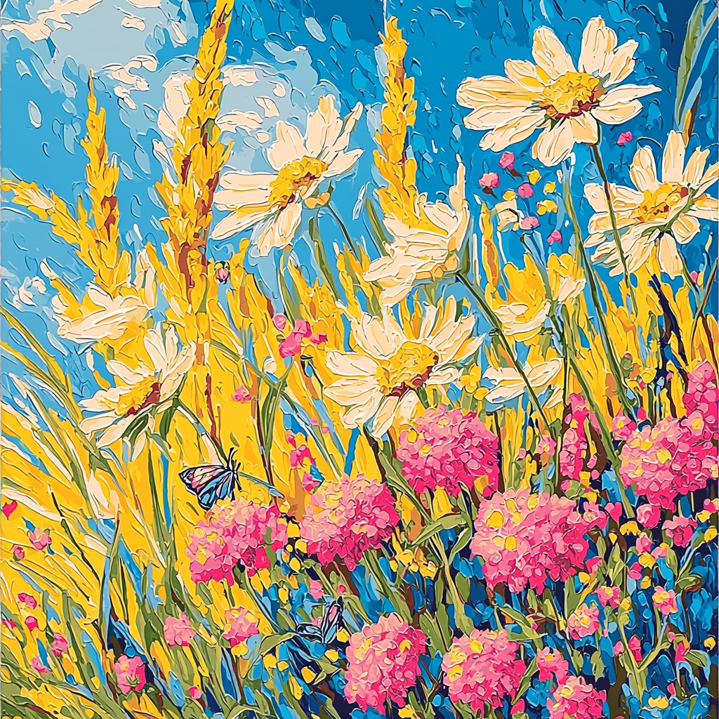 Vincent Van Gogh Inspired Exuberant Wildflower Meadow Painting By Numbers Kit