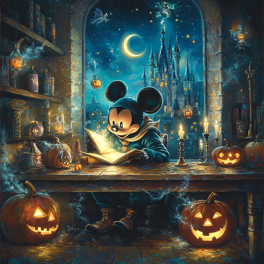 Sorcerer Mickey Midnight Study Number painting