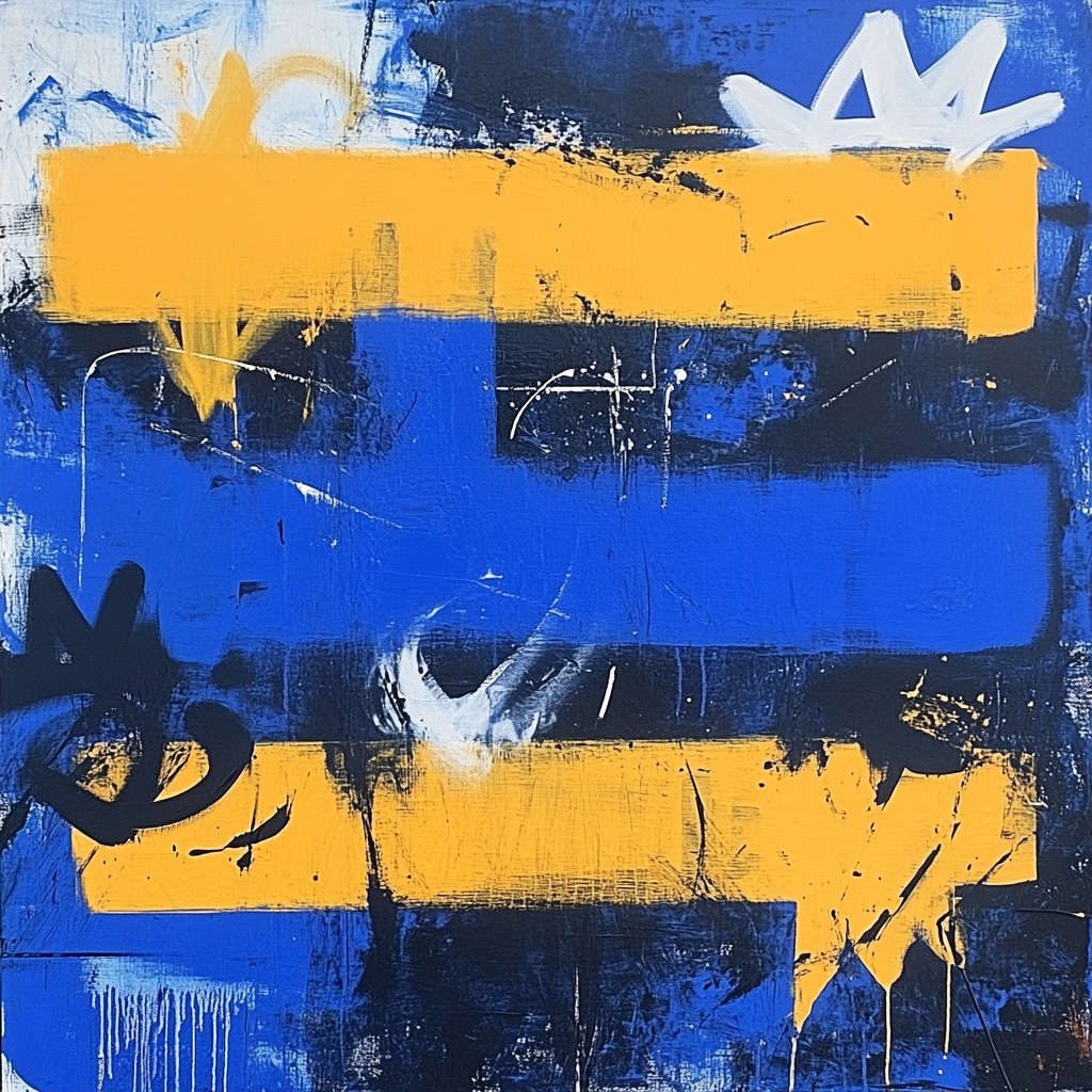 Jean-Michel Basquiat Inspired Neon Orbit paint by number