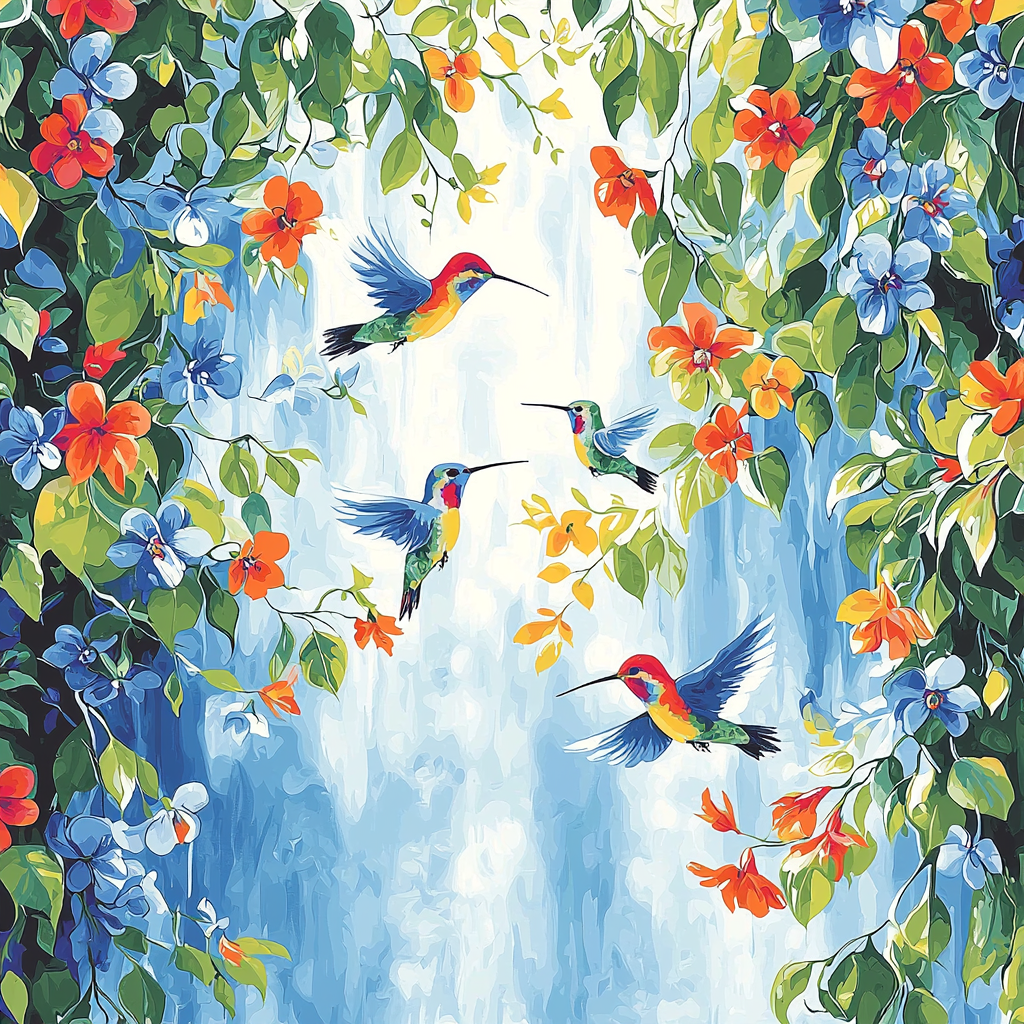 Frida Kahlo Inspired Dance Of The Hummingbirds Painting By Numbers Kit