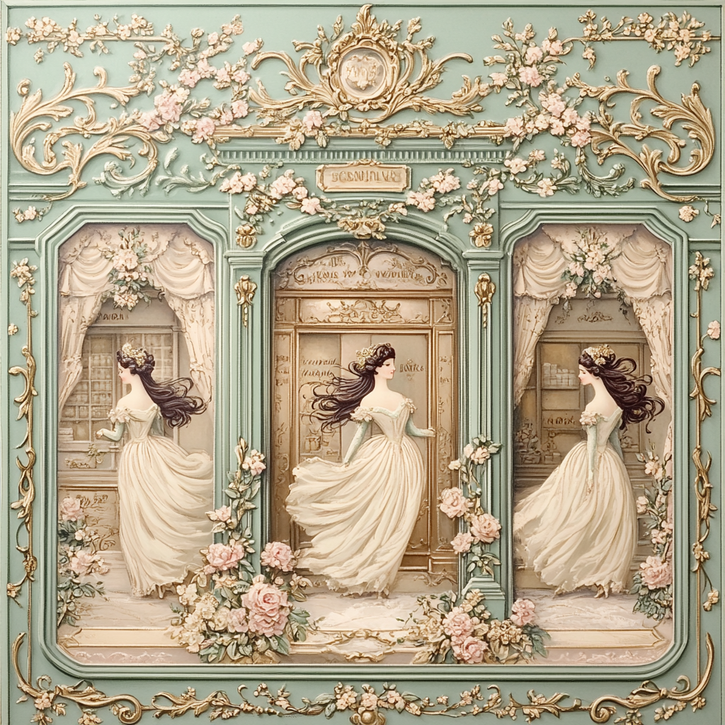 Alphonse Mucha Inspired Art Nouveau Jewelry Shop DIY paint by numbers