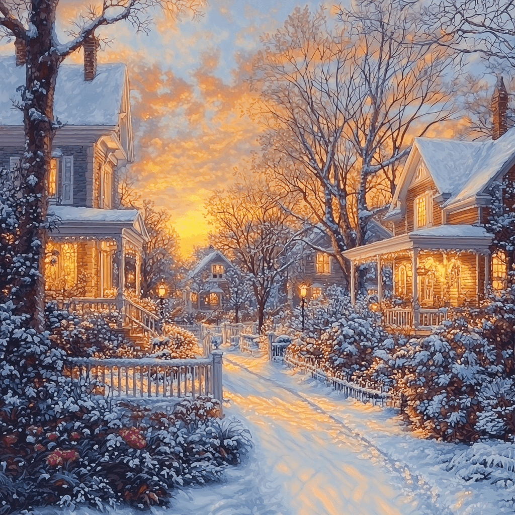 Thomas Kinkade Inspired Nostalgic Reflections Paint By Numbers Art
