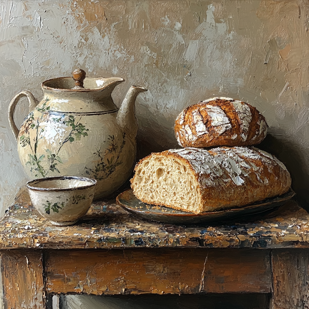 Lucian Freud Inspired Still Life With Bread Painting by numbers kit