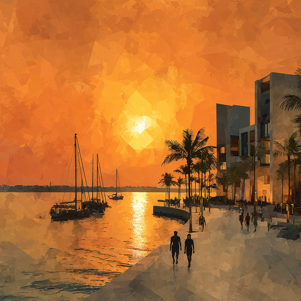 Lagos Iconic Waterfront Lekki Phase Nigeria Numbered painting kits