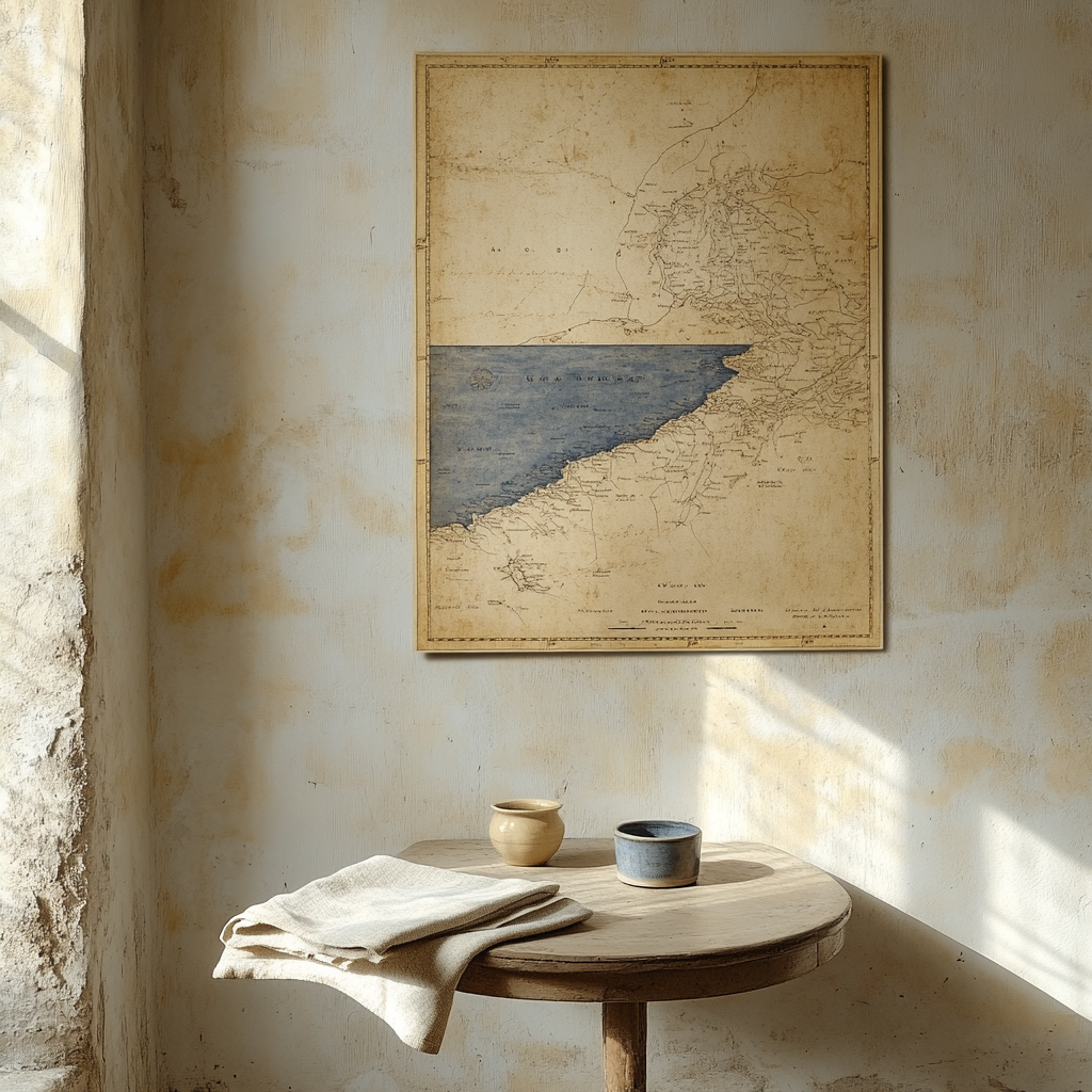 Johannes Vermeer Inspired Map On Sunwashed Interior Wall DIY paint by numbers