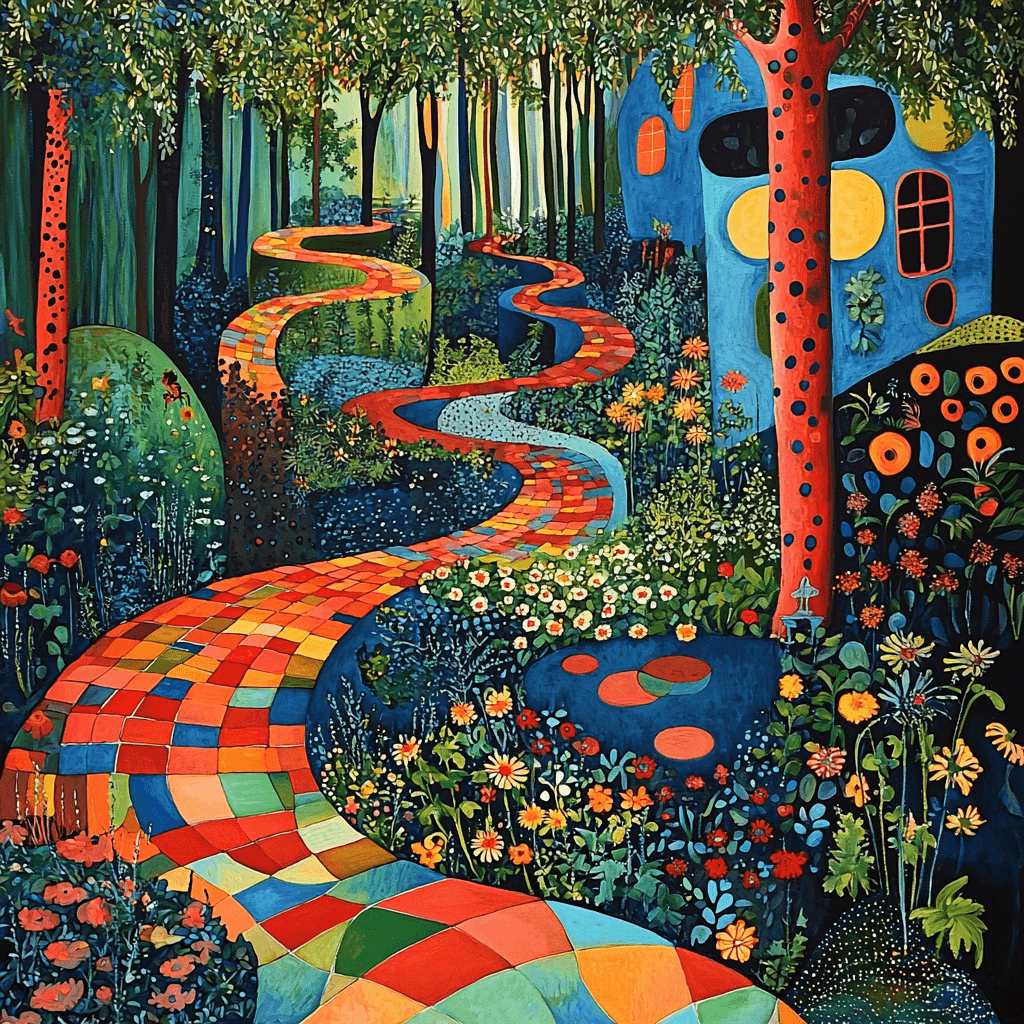 Friedensreich Hundertwasser Inspired Hundertwasser's Fantastical Garden Paint By Numbers Kits
