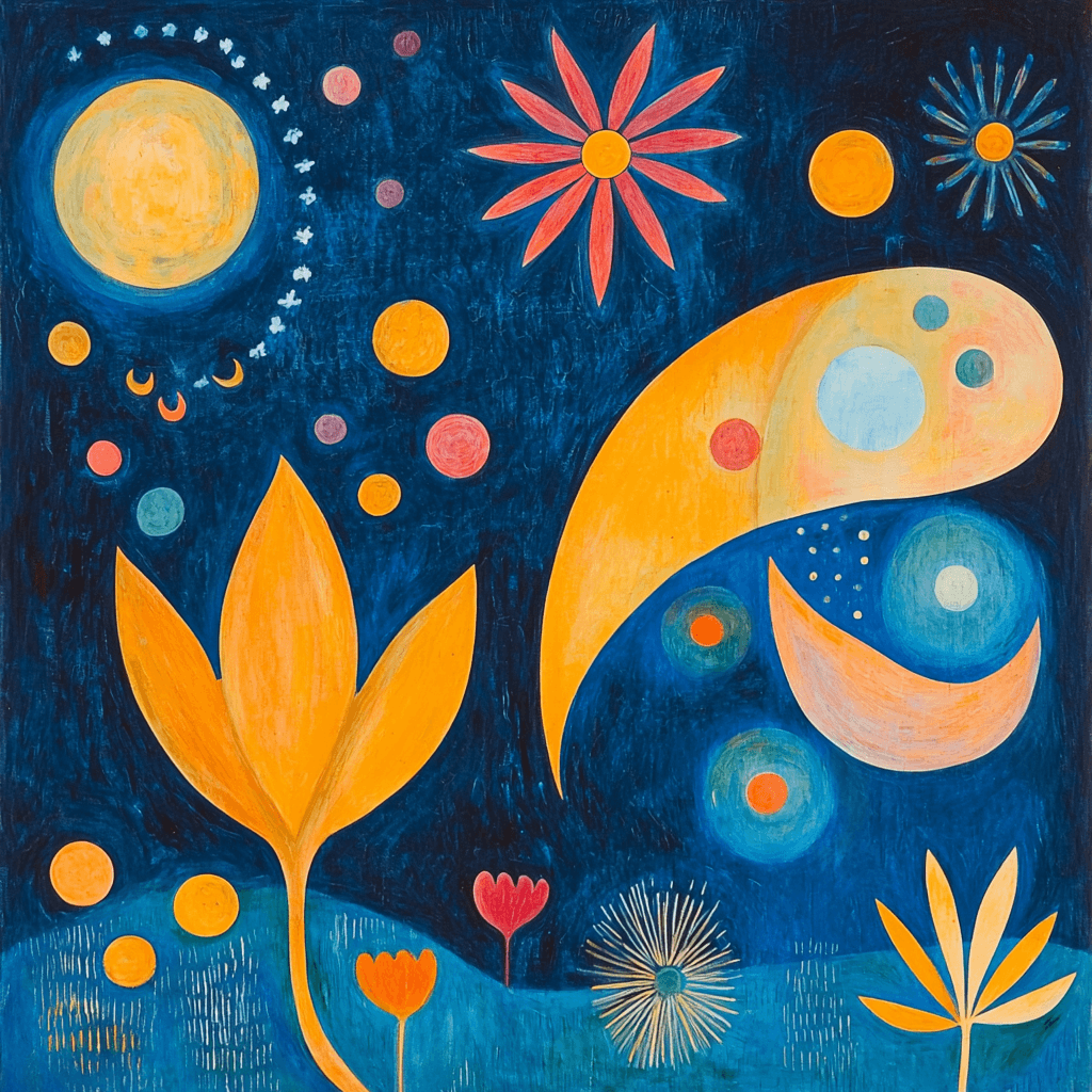 Joan Miró Inspired Surreal Radiance Number Painting