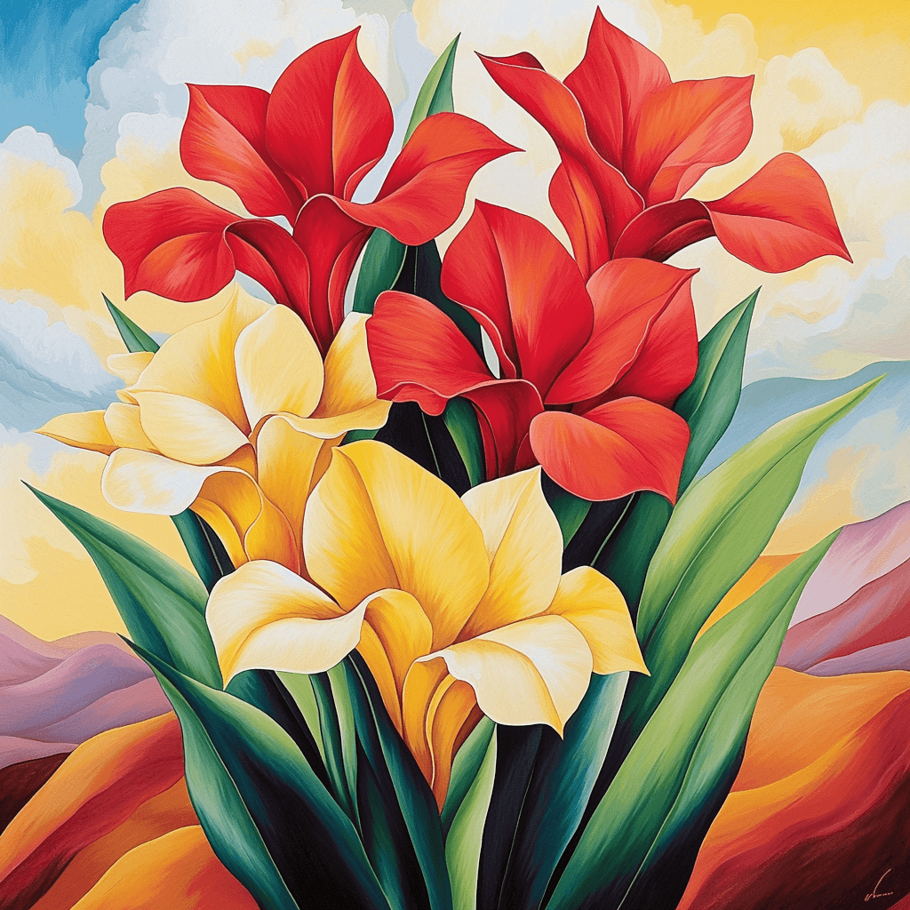 O'Keeffe Inspired Charming Desert Blooms Numbered Painting Kits
