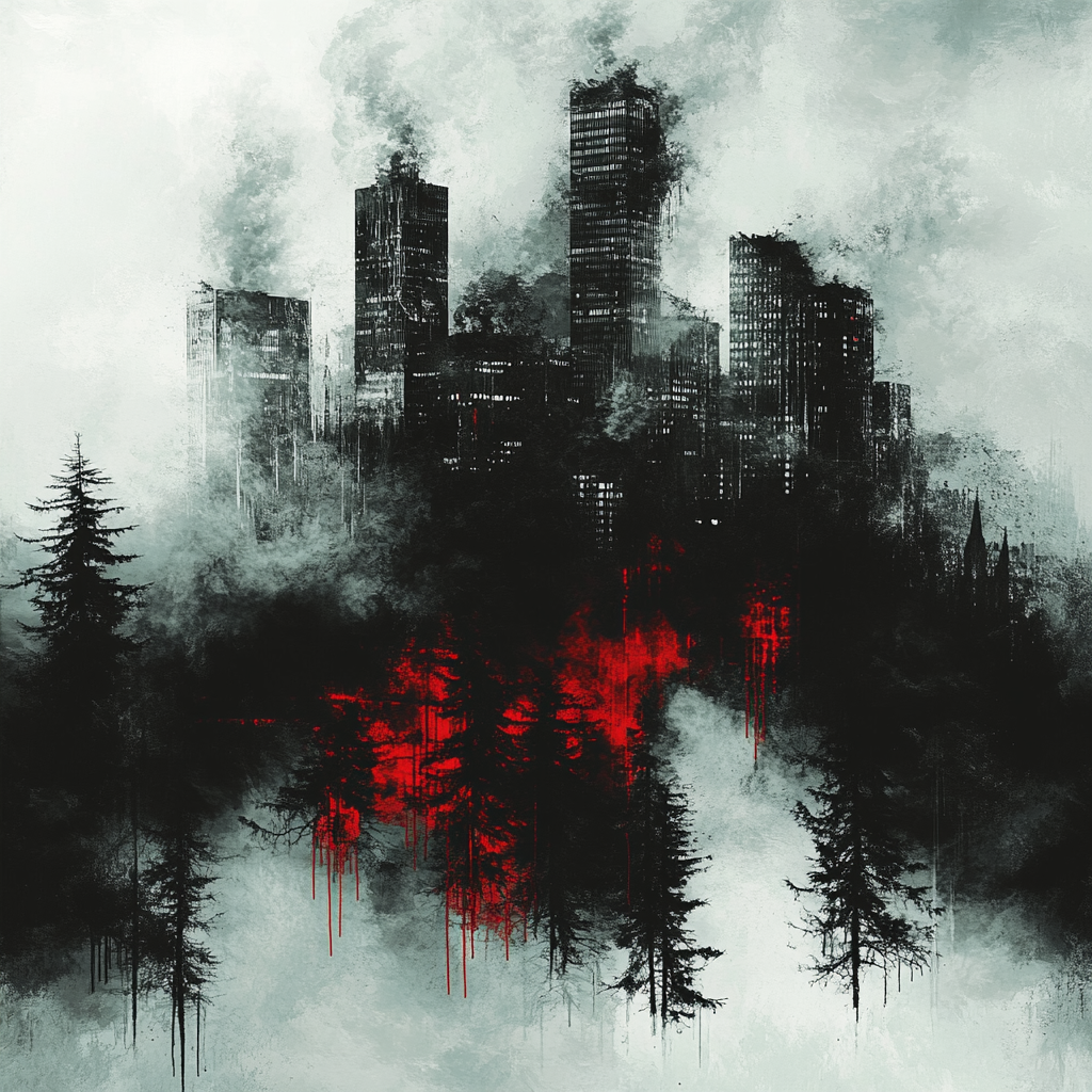 Banksy Inspired Urban Pollution Reflection paint by number