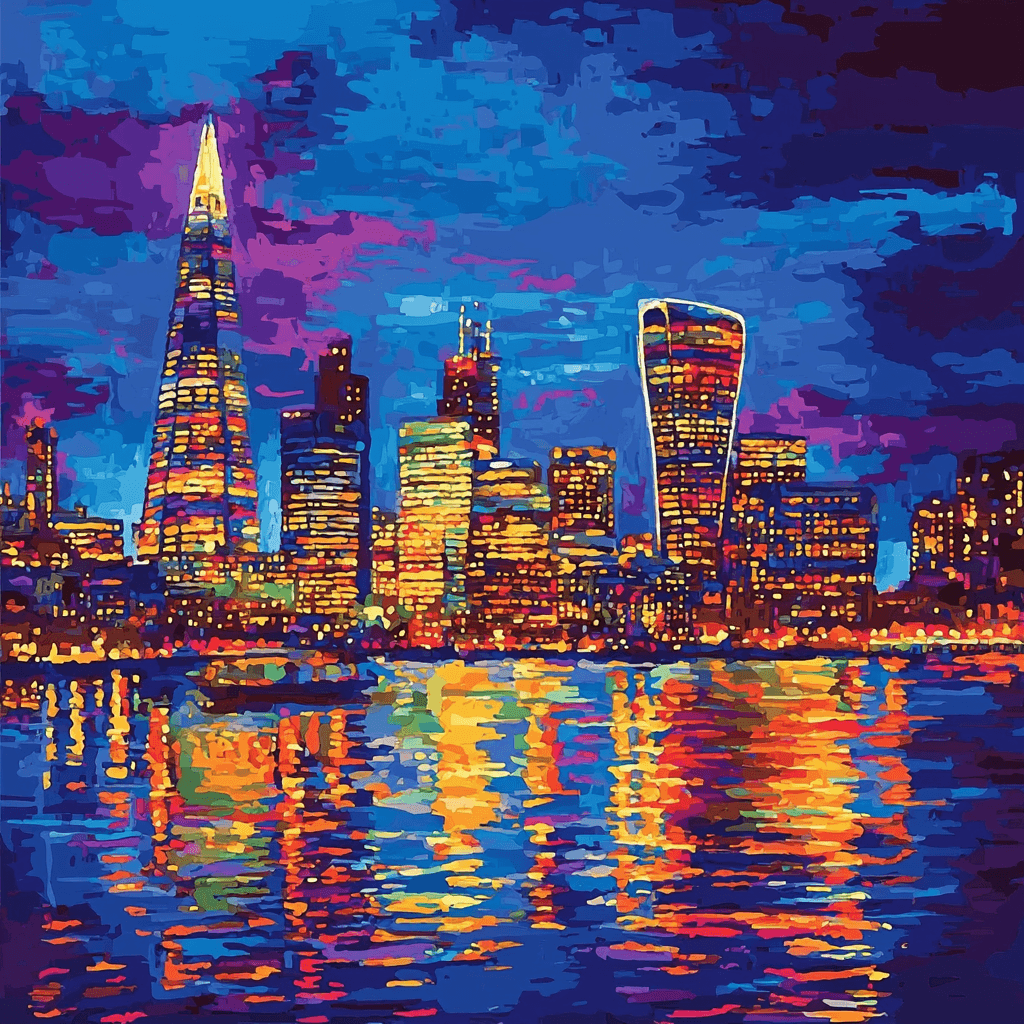 David Hockney Inspired Midnight Citylights Paint By Numbers Art