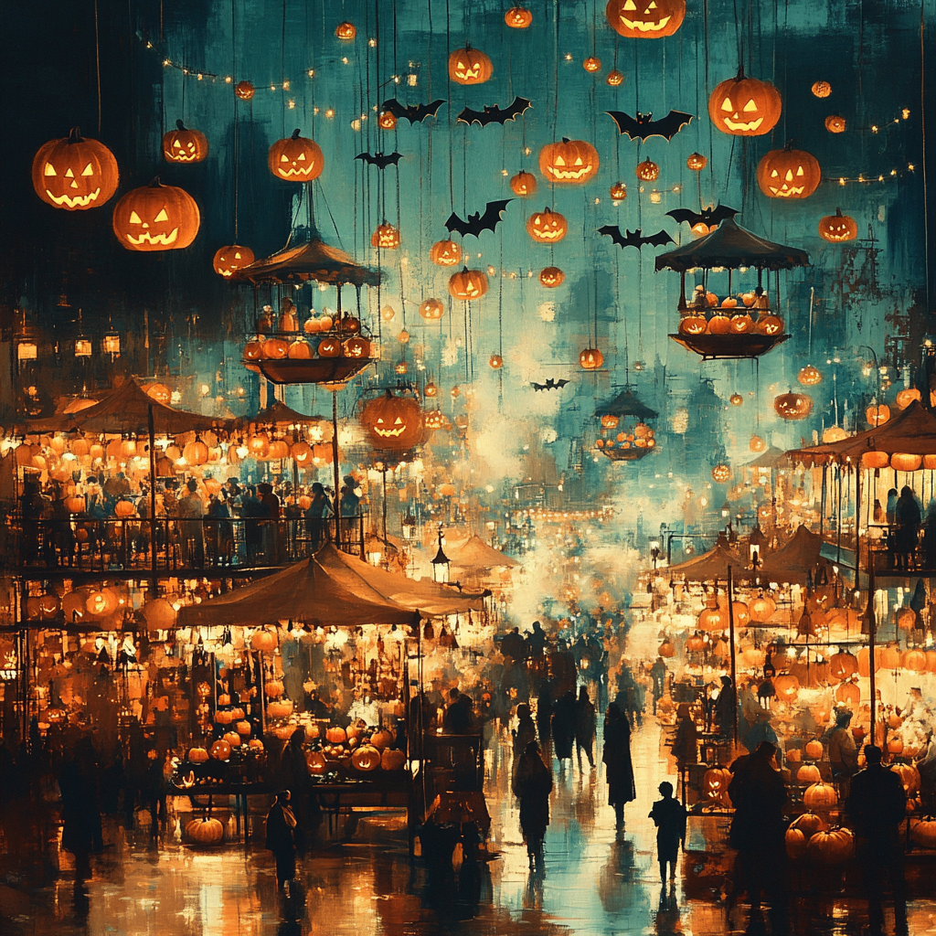 Pumpkin Lantern Sky Market paint by numbers