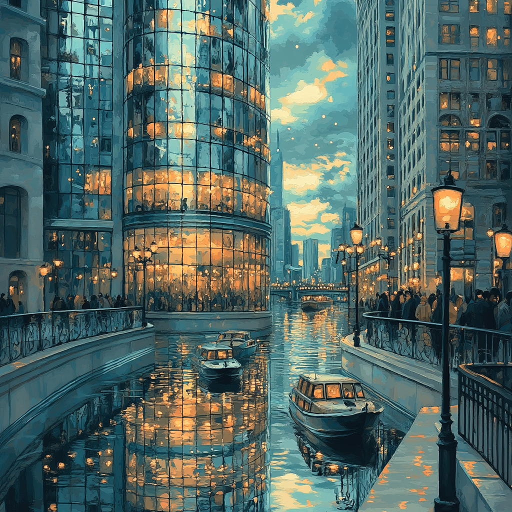 Magical Realism Inspired City Of Mirrors Paint by numbers art