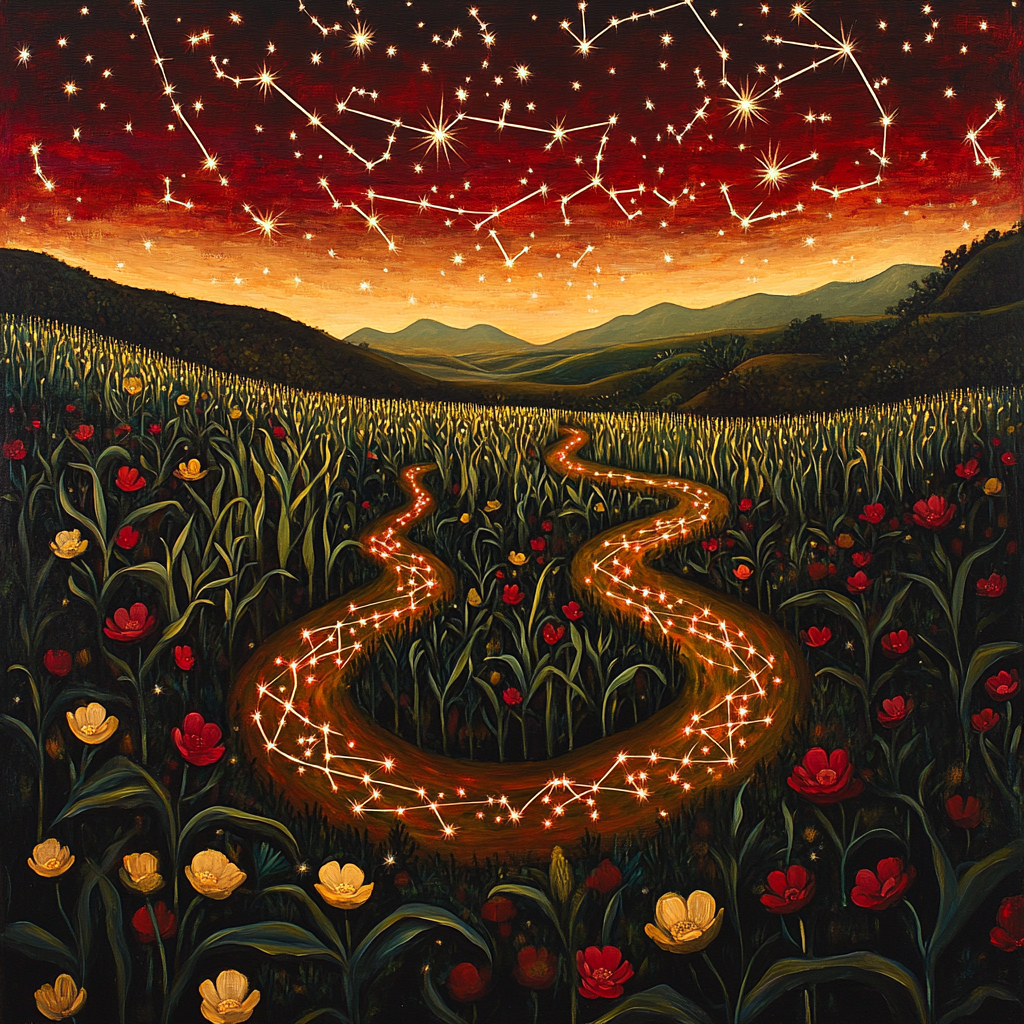 Frida Kahlo Inspired Mythic Constellation Milpa Garden DIY paint by numbers