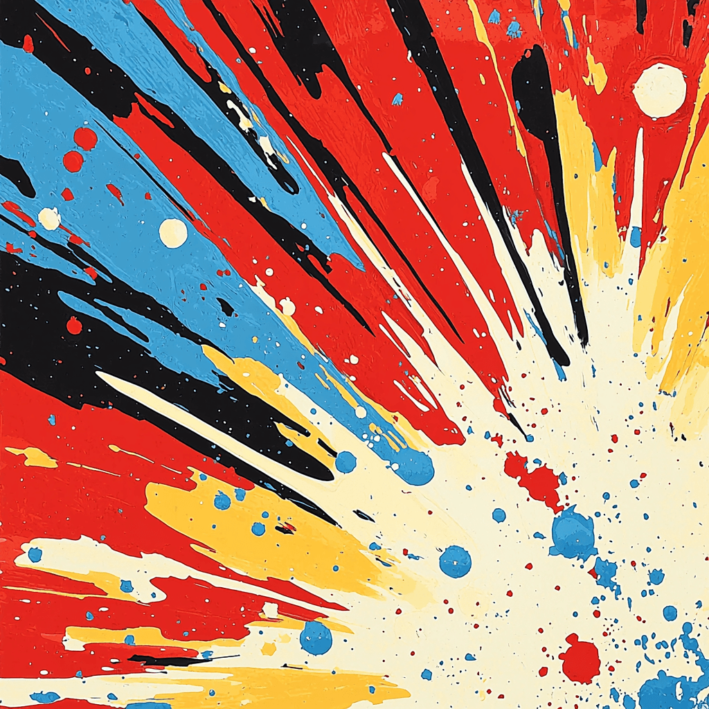 Jackson Pollock Inspired Radiant Burst Paint By Color