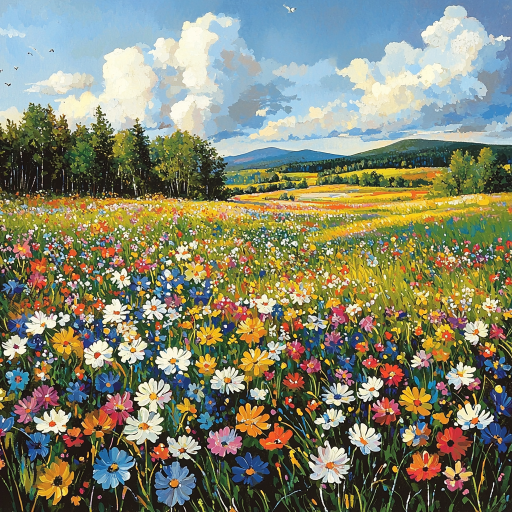 Georges Seurat Inspired Swaying Meadow Paint By Numbers Art