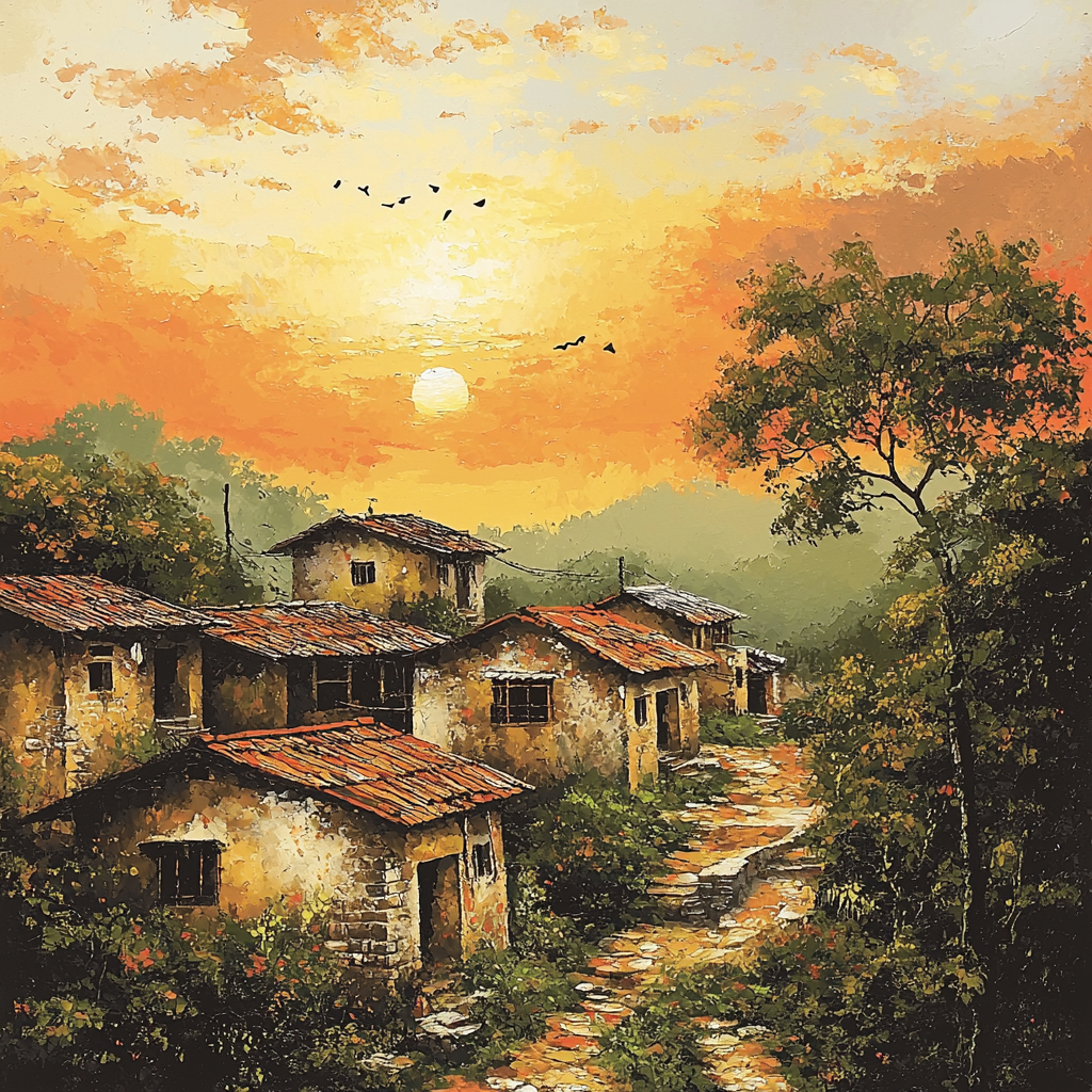 Nandalal Bose Inspired Rustic Echoes DIY Paint By Numbers