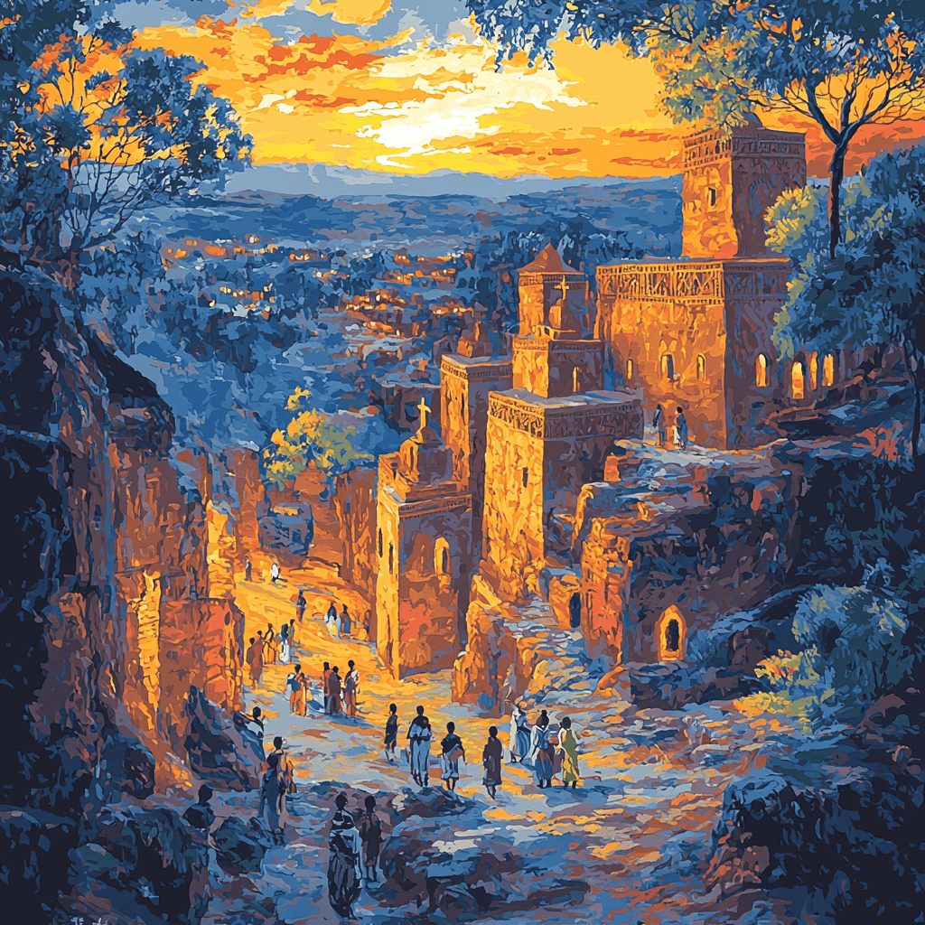 Lalibela Rock-Hewn Churches Painting Number Kit