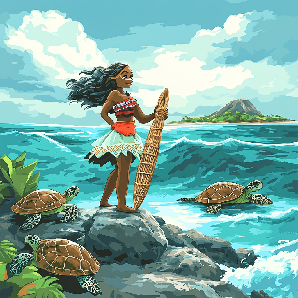 Moana Ocean Quest Disney Inspired Painting by numbers kit