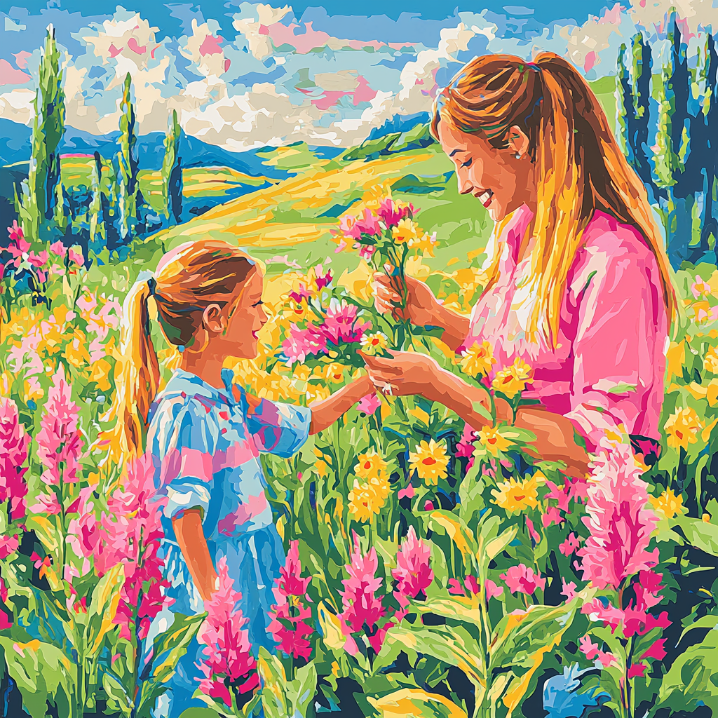 Mothers And Daughters In Bloom DIY Paint By Numbers