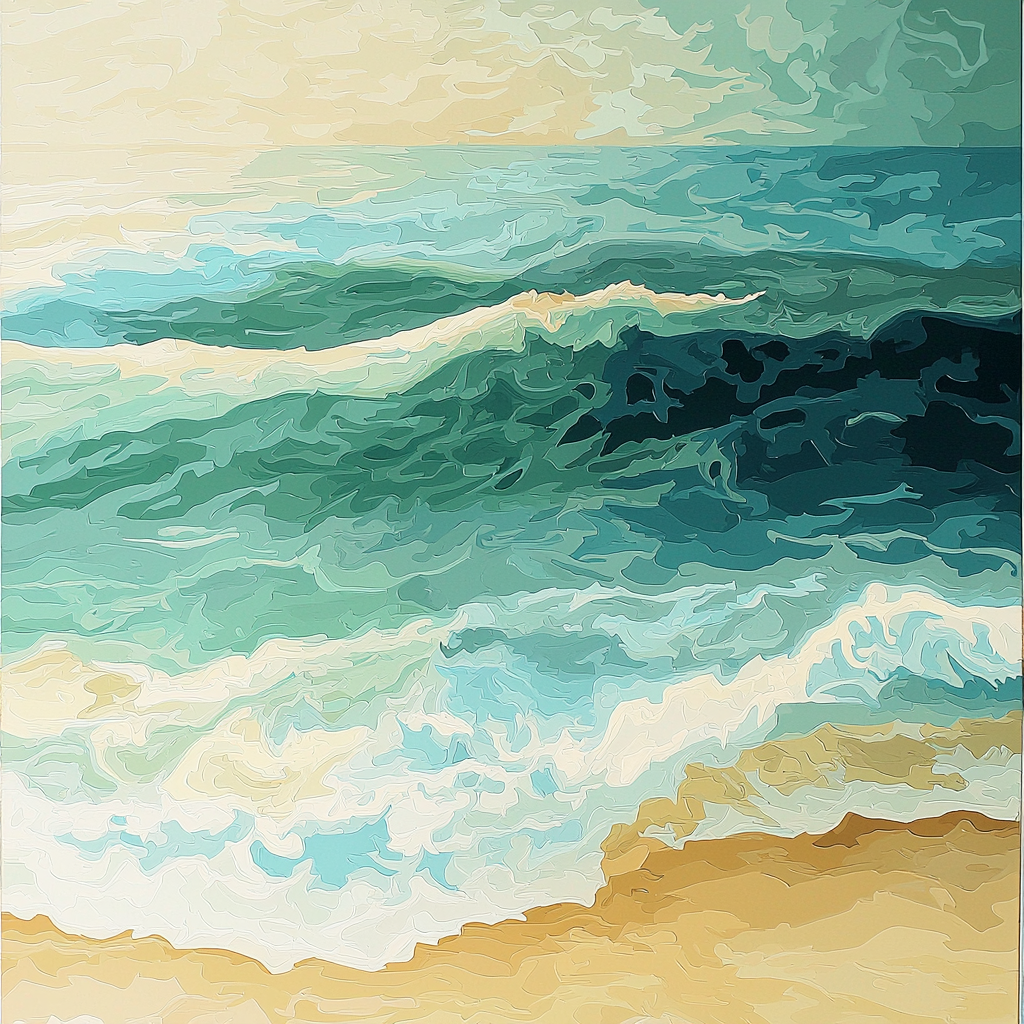 Georges Seurat Inspired Mellow Tides Painting Number Kit