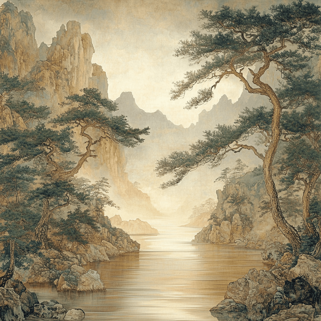 Zhao Mengfu Inspired Eternal Flow Of Tranquility Painting By Numbers Kit